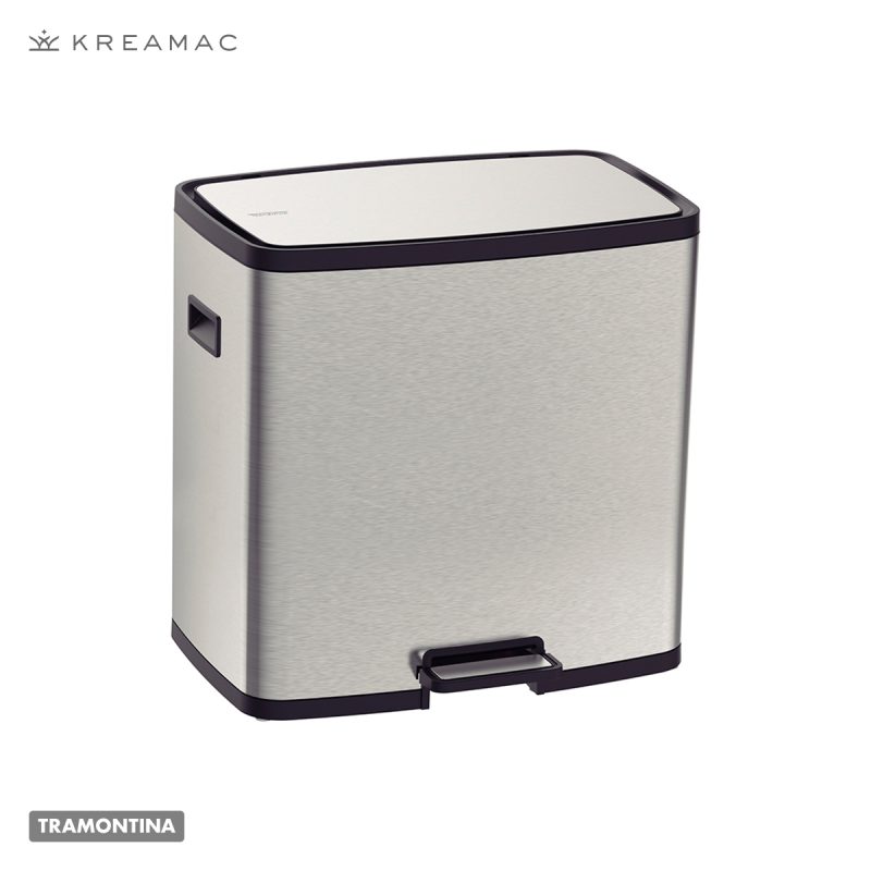 BASURERO OCTOS DOBLE CUBETA 15 Y 15L ACERO INOX CON PEDAL Y CAIDA LENTA