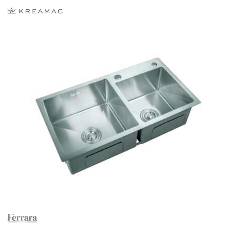 LAVAPLATOSS TRENTO FOSA DOBLE PROFUNDA ACERO INOX 78X43CM