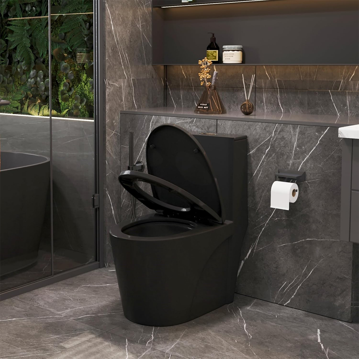 INODORO DE 1 PIEZA SALENTO DOBLE DESCARGA NEGRO 2 INODORO DE 1 PIEZA SALENTO DOBLE DESCARGA NEGRO - Imagen 2